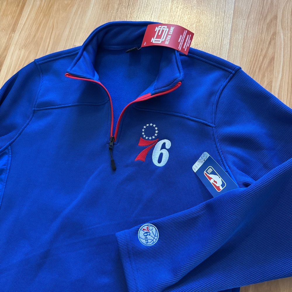 NEW- Ultra Game Philadelphia 76ers NBA Full Zip Jacket Coat- Men’s Large